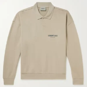 Fear Of God Essentials Tan Cotton Polo Sweatshirt