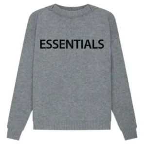 Essentials Overlapped Gray Sweater