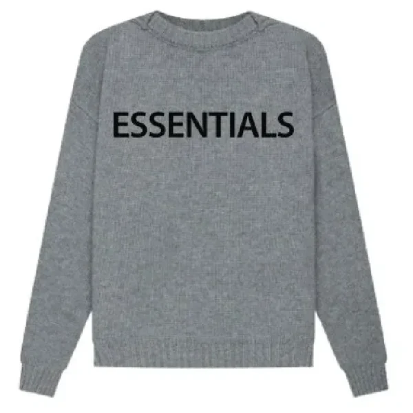 Essentials Overlapped Gray Sweater